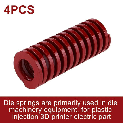 Four Pack Red Mould Die Springs For Dies And Molds With 30mm Outer Diameter And 16mm Inner Diameter 80mm Free Length Medium Duty Load