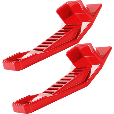 (2-Pack) XL Drywall Lift & Sheetrock Kicker Multi-Tool, red, side view, includes Built-In Drywall Rasp Tool & Bottle Opener, shown separately