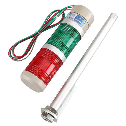 Industrial Signal Tower LED Round Light Indicator Red and Green Continuous Warning Lamp 110V AC 2W with mounting bracket