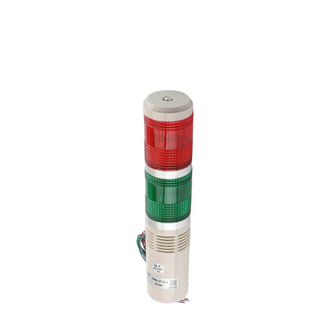 Industrial Signal Light Column LED Alarm Tower Light Indicator With Red And Green LEDs 90dB Audible Warning 24V AC 3W Power Water