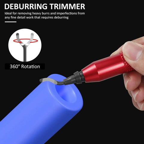 Deburring Tool Kit With 10 Extra Blades And Red Handle Alloy Burr Removal Tool for trimming rough edges on plastic tube
