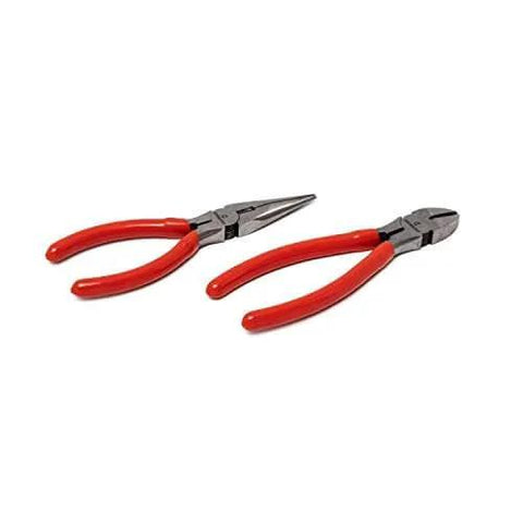 Red-handled pliers from the 180 Piece Professional Tool Set in Tool Storage Case - CTK180, showcasing durable metal construction.