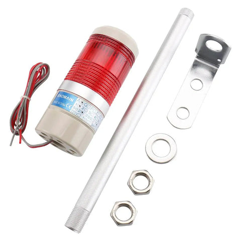 Industrial LED Tower Signal Light Red 24V DC Safety Stack Lamp For Machinery And Industrial Equipment With High Visibility Across Large Areas Easy Install Heavy Duty Rock Solid LED Assembly And Mounting Base 73 By 32 Millimeters Model LTA 502T components