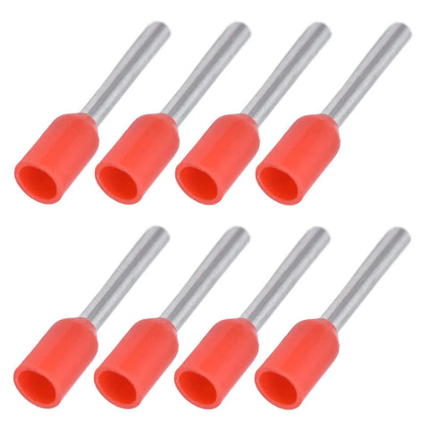 Heavy Duty Insulated Ferrule Terminals Set In Copper With PVC Insulation, 0.75mm2 AWG 20, 1000 Pieces, front view of terminals