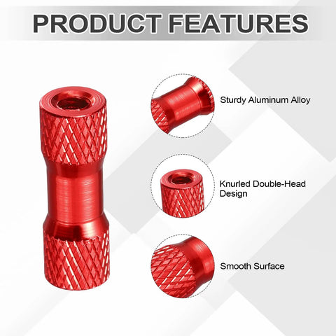 Red 12 Pack M3 X 18mm Knurled Aluminum Standoff Double Head Spacer Columns for FPV Drones RC Cars Airplanes Sim Racing