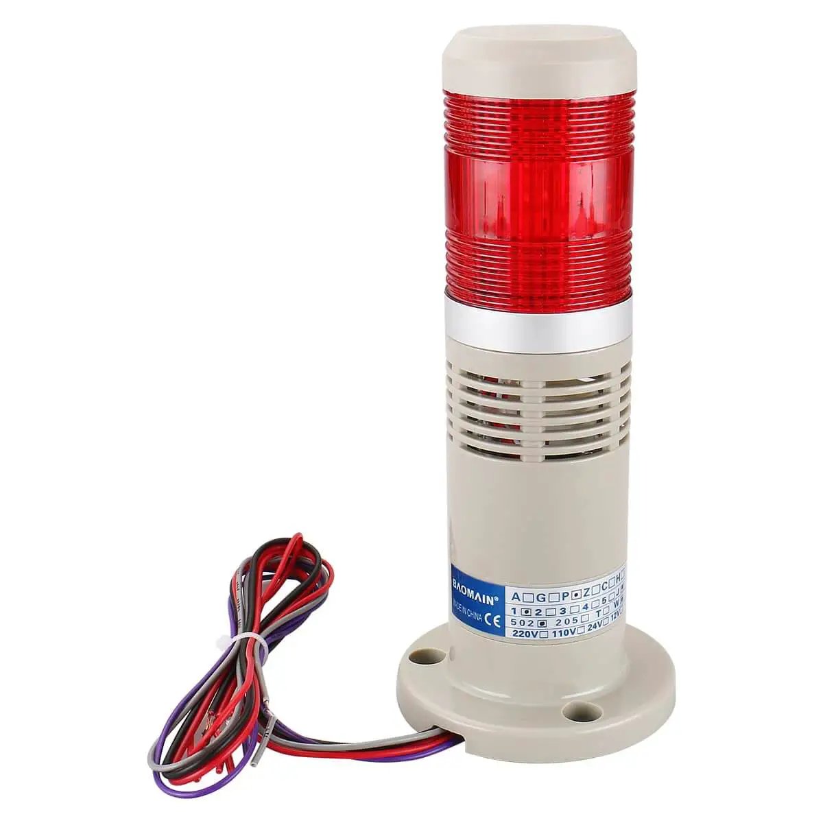 110V AC Alarm Warning Light With Built In Buzzer And R...