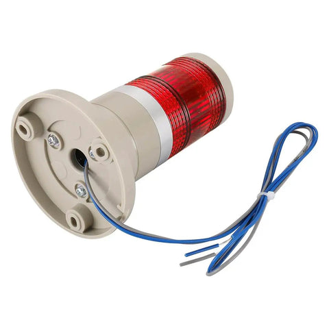 Red LED Industrial Signal Light Tower For 220V AC Continuous Warning Light With LTP-502T, plastic housing, base view