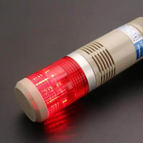 Industrial Signal Light Tower With Red LED Indicator And Built In Buzzer Continuous Warning Light DC 24V LGP-502TJ Metal And Plastic Construction