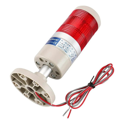 Industrial Signal Light Tower LED Alarm Red With Mounting Bracket For 110V Systems Continuous Red Indicator LGP 502T Round Tower Light 2W