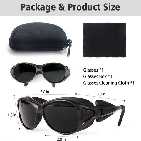 Broad Spectrum Red Light Therapy Glasses 200 To 2000nm Eye Protection For IPL with case and cleaning cloth