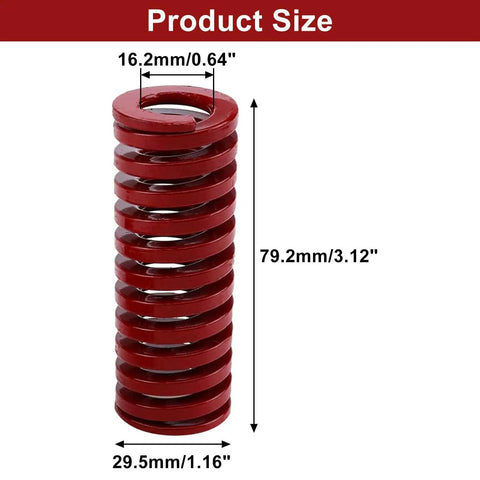 Four Pack Red Mould Die Springs For Dies And Molds With 30mm Outer Diameter And 16mm Inner Diameter 80mm Free Length Medium Duty Load 38 Percent Maximum Compression Spring Steel Construction Durable Red Finish S SYDIEN