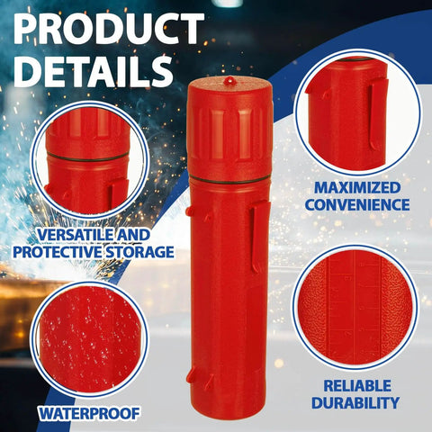 All Position E7018 Low Hydrogen Welding Rods For AC DC Welding 3 32 Inch 5 Pound Moisture Proof Storage Tube Carbon Steel Stick Electrodes For Arc Welding Sosation, red storage tube with waterproof and durable features highlighted