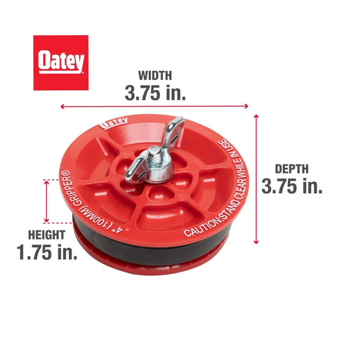 Plastic End Of Pipe Plug With Galvanized Screw And Wing Nut For 4 Inch Red Pipes, ABS Glass Reinforced Plate For Extra Strength
