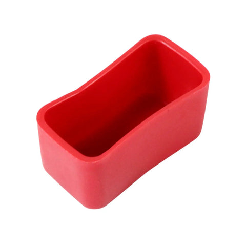 Red plastic end cap for strut channels, fits 13/16 and 7/8 inch tall channels, part of a 10 Pack Red Plastic Strut Channel Caps set.