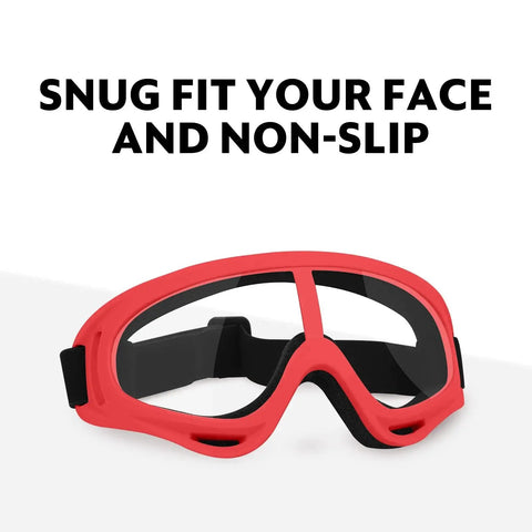 Red Protective Goggles Two Pack For Nerf Gun Battles Lightweight Safety Glasses with black adjustable strap