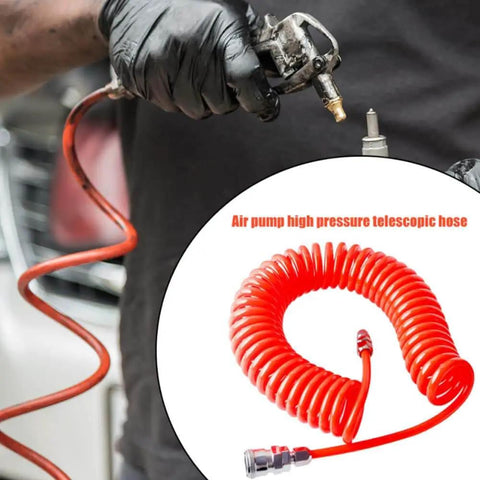 Flexible 6M PU Spring Tube Air Hose For Compressors With 5mm Inner Diameter And 8mm Outer Diameter Recoil Spiral Design