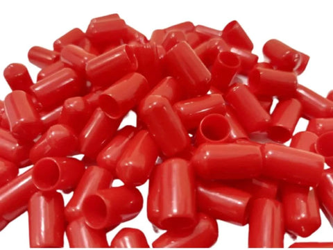 Red PVC Rubber M8 Bolt Covers For Exposed Threads And Threaded Rods Softening Ends Cushioning Sharp Edges Pack Of 25