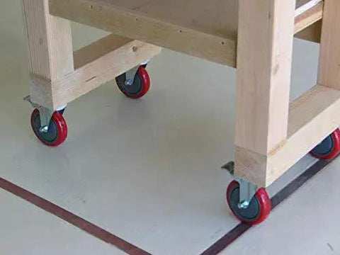 4 Inch Heavy Duty Caster Wheels With Brakes And Screws Set Of Four Silent Rubberized Castors Up To 1320 Lbs Capacity
