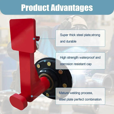 Heavy Duty Container Wheel Kit For 20ft And 40ft Empty Shipping Containers With 8 Lug Wheels, close-up of red bracket and strong axle