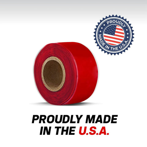 Rescue Tape Self Fusing Silicone Tape For Emergency Plumbing Repairs, 1 inch by 12 feet, red, Made in USA