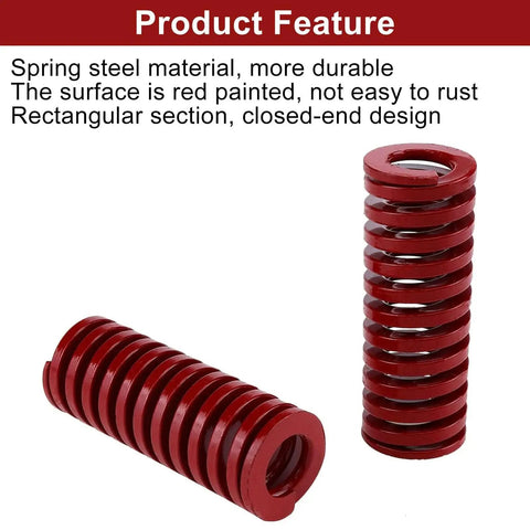 Four Pack Red Mould Die Springs For Dies And Molds With 30mm Outer Diameter And 16mm Inner Diameter 80mm Free Length Medium Duty Load