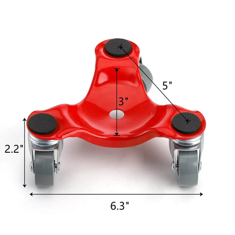 ✝️ 4 Pack Steel Tri-Dolly, 200 lbs Load Capacity 3 Wheel Mover's Dolly for Moving Furniture, Appliances, Cabinet, Table, Piano, 6.3 Inch