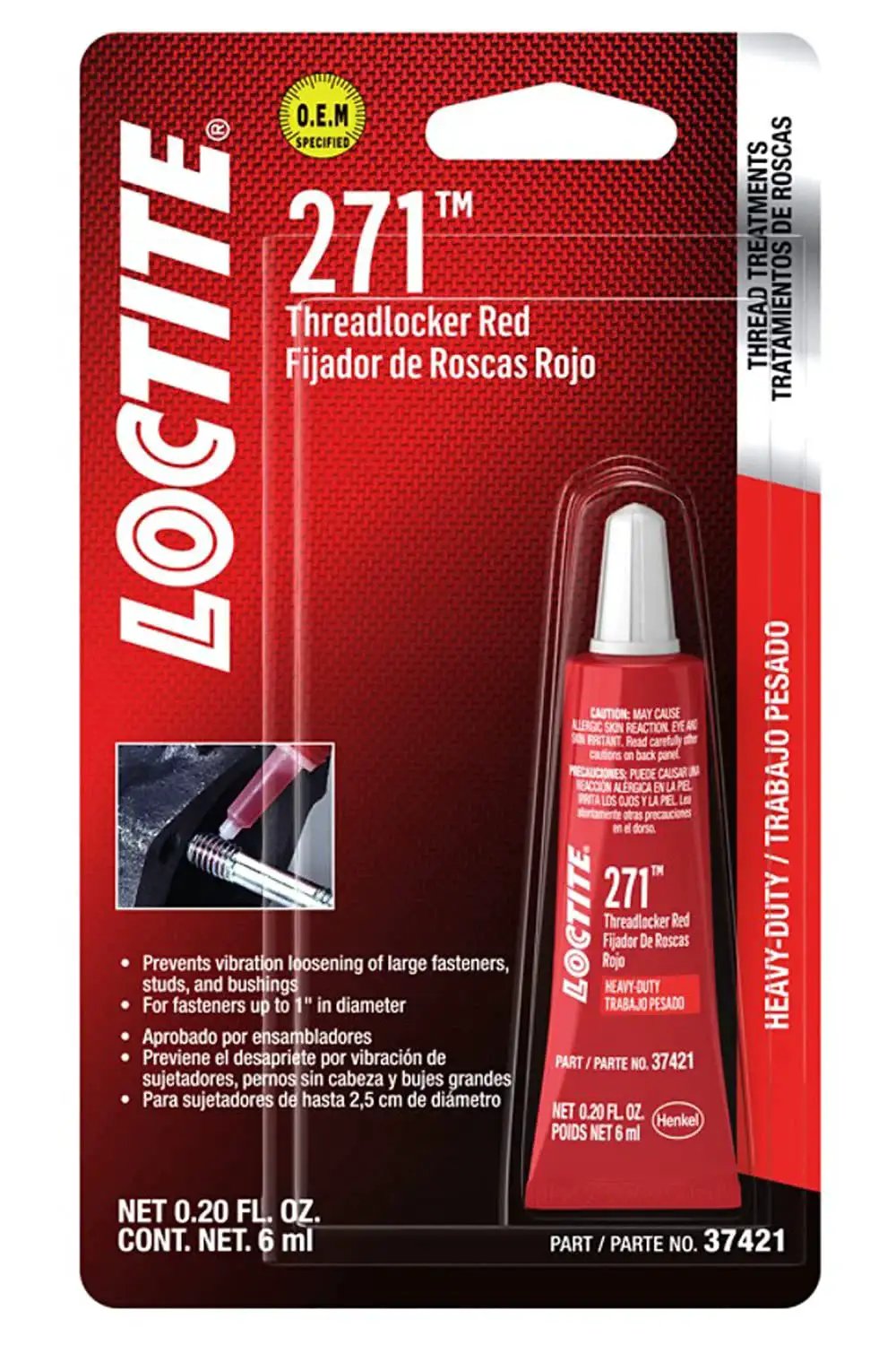 Red Heavy Duty Thread Locker 271 37421 for Automotive ...