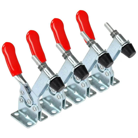 Four Pack 201B Toggle Clamp Set With 198 Lbs Holding Capacity Red Horizontal Antislip Quick Release Clamp Tool