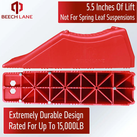Rugged Five And A Half Inch Lift Trailer Ramp For Quick Tire Changes On Dual Axle Trailers, Engineered For Extra Traction And Durability, 15,000 Lb Rating