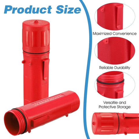 Red 2 Pcs Welding Rod Storage Tube 14 Inch Airproof Waterproof Electrode Sticks Container Durable ABS Case for Worksites