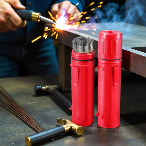 Red 14 Inch Welding Rod Storage Tubes Two Pack Airproof Waterproof Electrode Holders for Stick Welding Canisters with tools