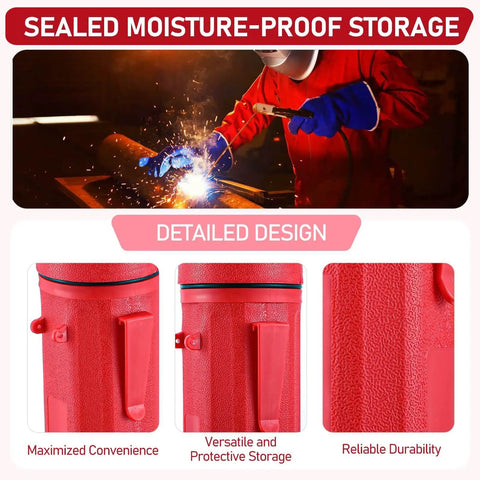 Red 14 Inch Welding Rod Storage Tubes Two Pack Airproof Waterproof Electrode Holders For Stick Welding Canisters Detail View