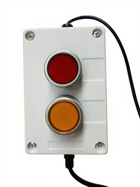 Two Stack Red And Yellow LED Tower Light With On Off Switch For Industrial Use Pro Grade Andon Signal Lamp Durable Aluminum PC ABS Housing Extension Cord US Plug