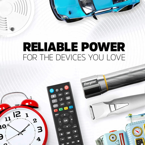 Alkaline AA And AAA Battery Combo Pack 48 Count For Everyday Devices with remote, flashlight, clock, shaver, and toy car