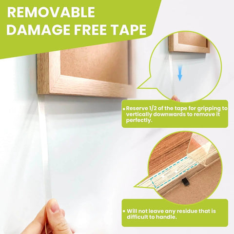Heavy Duty Clear Double Sided Tape Removable Nano Mounting Adhesive Tape For Walls Photos Crafts Posters And Carpets 1 Inch