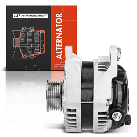 Premium Replacement Alternator Compatible With Dodge Ram 1500 Durango Dakota Mitsubishi Raider 3.7L 4.7L 12V 136A 6-Groove CW Pulley front view