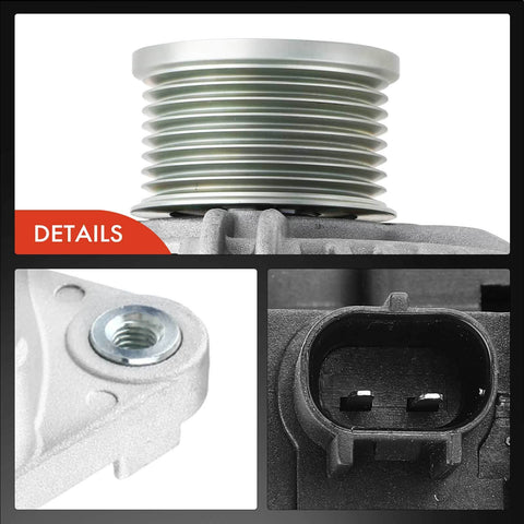 Replacement Alternator For Dodge Ram 2500 2006 Through 2009 And Ram 3500 2006 Through 2008 5.9L 12V 136A 8-Groove Clockwise Pulley Clutch