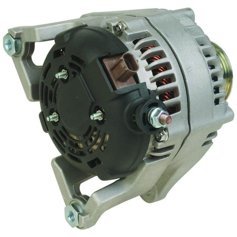 Replacement Alternator For Dodge Durango 5.7L Hemi V8 2004 To 2006 And Ram 1500 2500 3500 With 5.7L V8 2003 To 2006 High Output Reliable Charging For Hemi Models, side view showing connector and mounting bracket