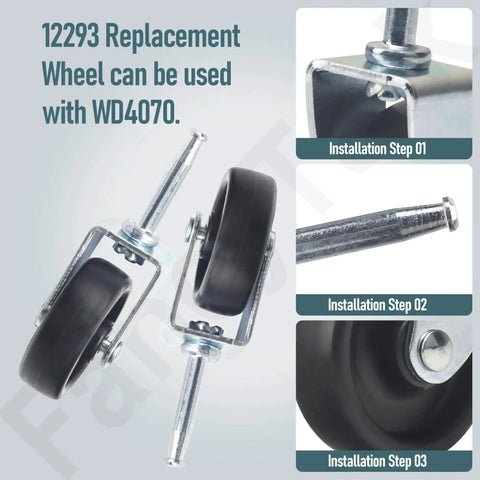 4 Pack Replacement Wet Dry Vacuum Caster Wheels Set Compatible With Ridgid Craftsman And Dewalt Vacuums installation steps