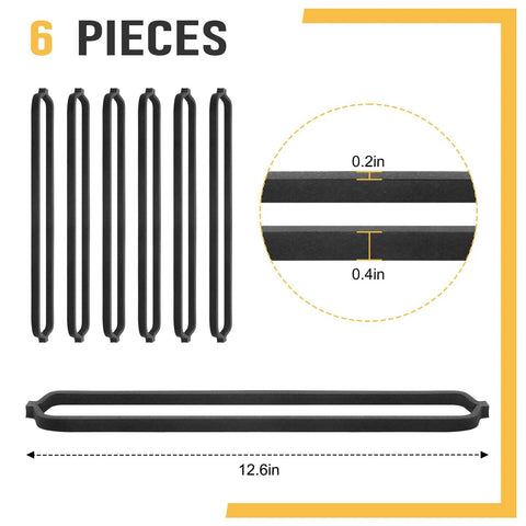 Six black foam rubber vacuum sealer gaskets with a 12.6in strip; compatible with GERYON E2900/E2901 vacuum sealers.
