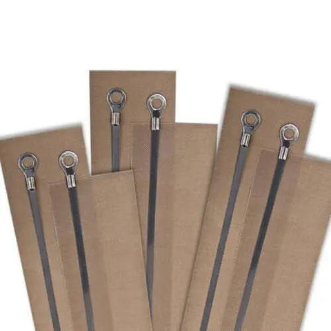10 Pieces Replacement Element Grip And Teflon Tapes For Impulse Sealers with metal connectors, 8 inch long.