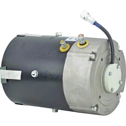 DB Electrical Motor 430-44000 Compatible with/Replacement for Hitachi DM430-06G 48V, Rotation RE, side view with wiring and connectors