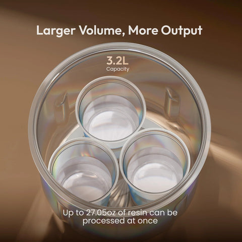 Resiners Resin Bubble Remover Airless Pro, 3.2L, clear jar with three inner cups for epoxy resin