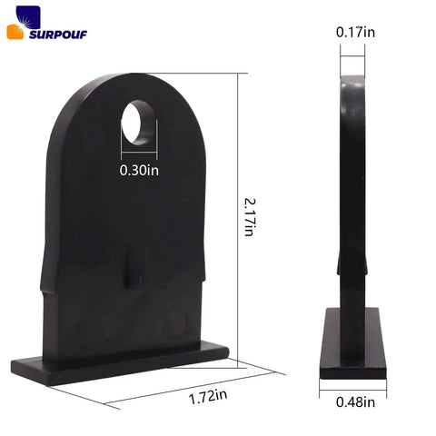 Front and side view of Outdoor Resin Shed Hasp Latch With Upgraded Black Solid Core Plastic Durable Plastic Hasp for Rubbermaid sheds.