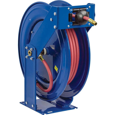 Retractable Air And Water Low Pressure Hose Reel One Half Inch By Fifty Feet P Series Pro Grade Tough Built Heavy Duty Steel Construction