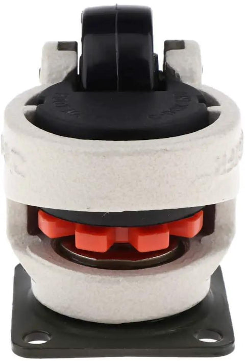 Front view of Premium Retractable Leveling Casters With 2 Inch Nylon Wheel 50mm Set Of 4 600 Lb Capacity Per Caster Ivory Finish