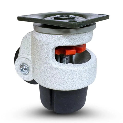 Retractable Leveling Machine Casters 4 Pack With 2 Inch Wheel 600 Lb Capacity Per Caster Total 2400 Lb Heavy Duty Industrial Casters