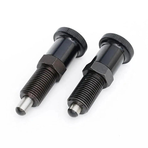 Two Pack Retractable Spring Plunger Ball Loaded Pin M6 Non Locking Indexing Knob Pin for machinery, stainless steel, rust resistant, durable design