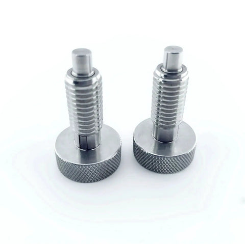 Two Pack Retractable Spring Plungers With Knurled Handles M12x1.75 Stainless Steel Lockout Quick Release Pins For Industrial Equipment