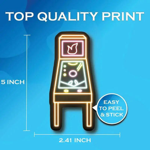 Lit Retro Pinball Sticker Pack Two Premium Vinyl Bumper Stickers 5 Inch Wide 2-Pack Made In USA Durable Laminated Vinyl